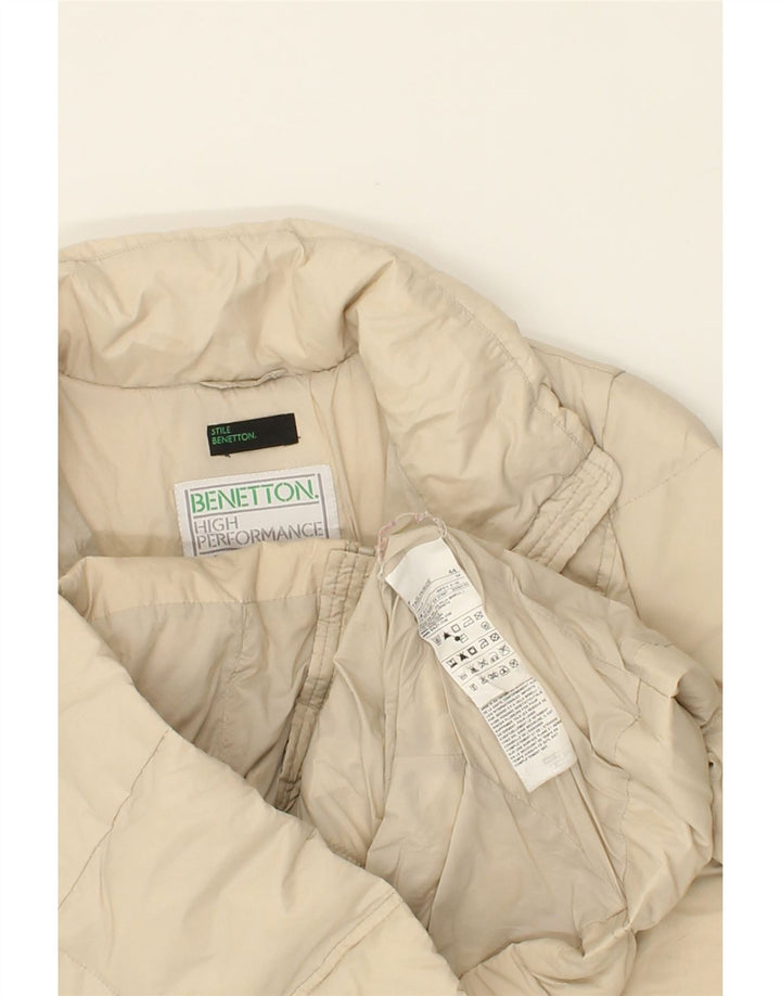 BENETTON Womens Crop Padded Jacket IT 44 Medium Beige Polyamide Vintage Benetton and Second-Hand Benetton from Messina Hembry 