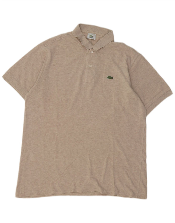 Lacoste Mens Polo Shirt Size 6 XL Beige Cotton