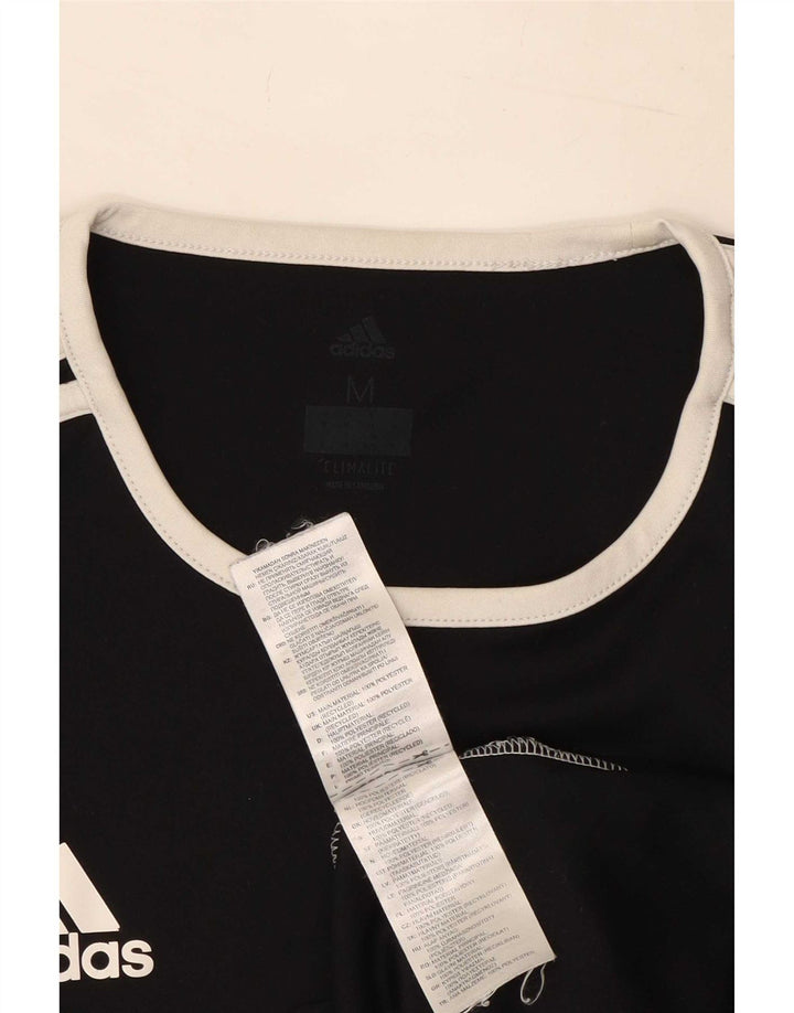 Adidas Mens Climalite T-Shirt Top Medium Black Colourblock Polyester