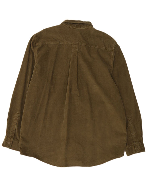 Timberland Mens Original Fit Corduroy Shirt XL Khaki Cotton