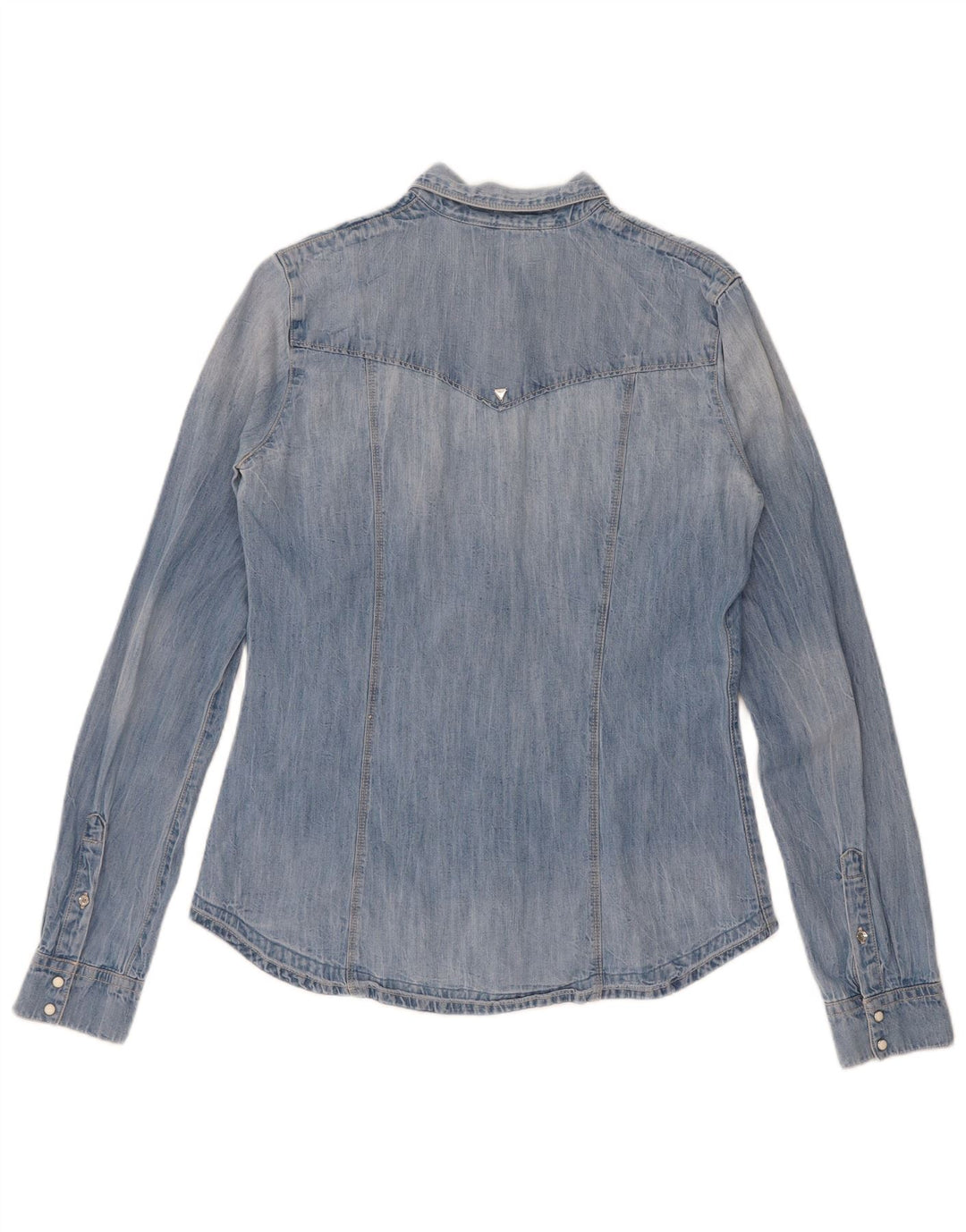 Guess Womens Denim Shirt UK 8 Small Blue Cotton