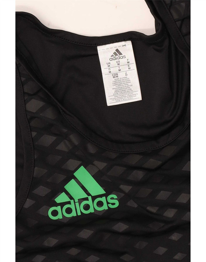 Adidas Mens Graphic Vest Top Medium Black Argyle/Diamond Polyester