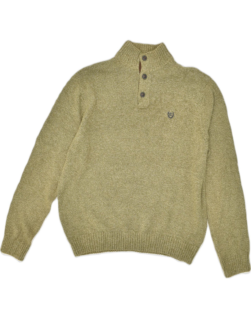 CHAPS Mens Button Neck Jumper Sweater XL Khaki Cotton | Vintage Chaps | Thrift | Second-Hand Chaps | Used Clothing | Messina Hembry 