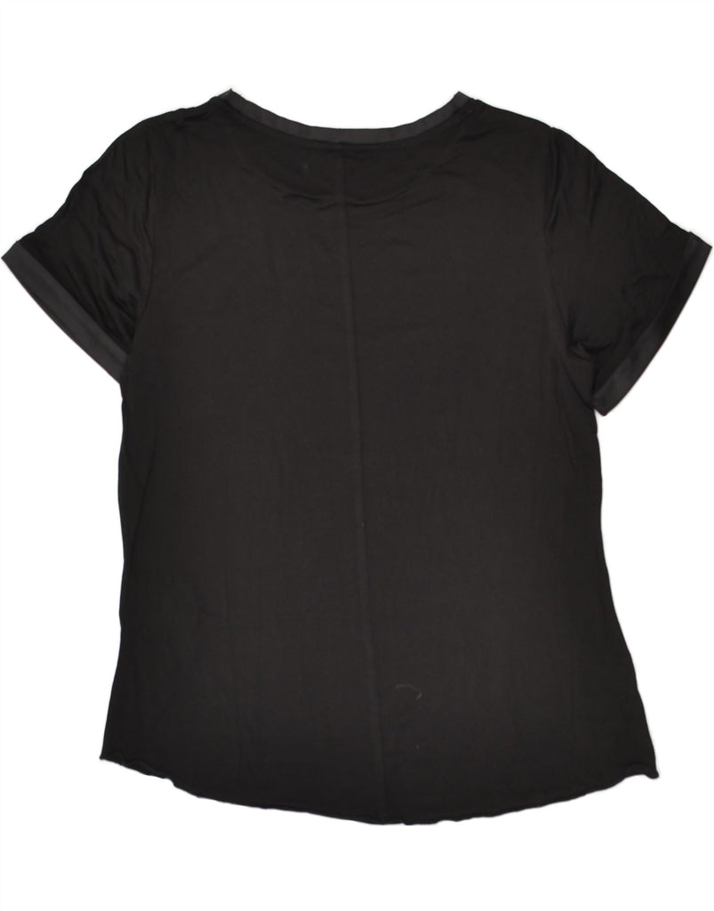 BANANA REPUBLIC Womens Short Sleeve T-Shirt Top UK 10 Small Black Modal | Vintage Banana Republic | Thrift | Second-Hand Banana Republic | Used Clothing | Messina Hembry 