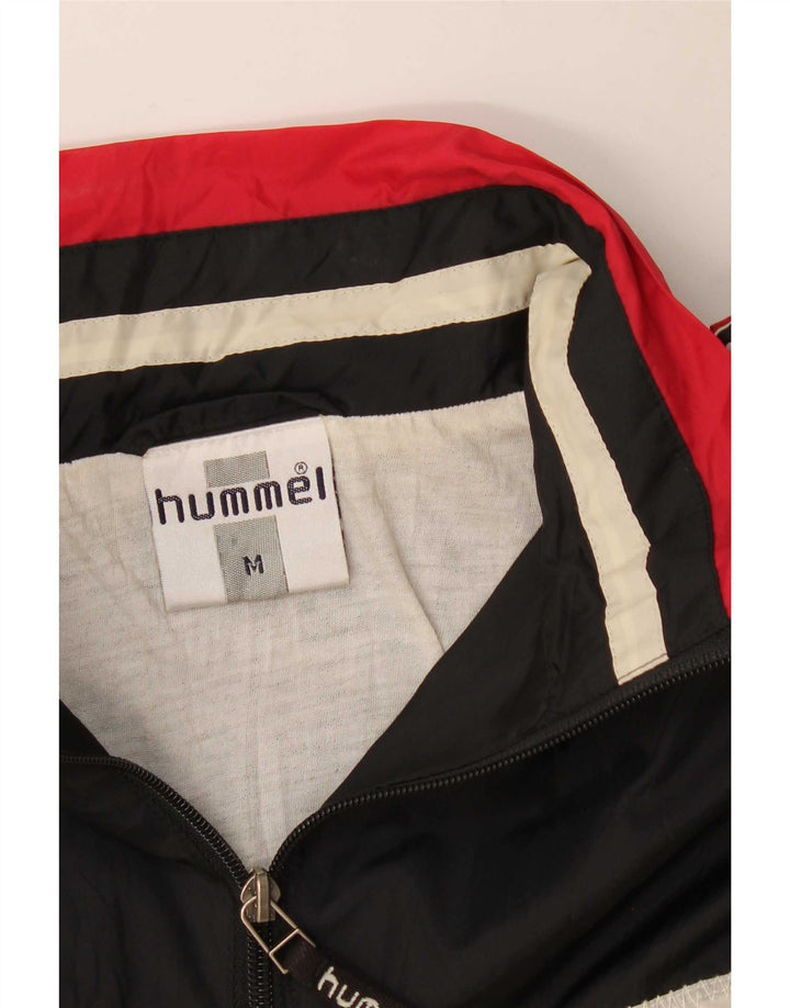 Hummel Mens Pullover Tracksuit Top Jacket Medium Black Colourblock Sports