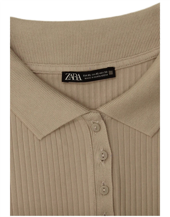 Zara Womens Bodysuit UK 18 XL Beige