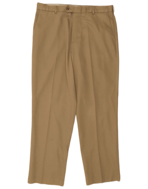 Dockers Mens Straight Suit Trousers W36 L32 Beige Cotton
