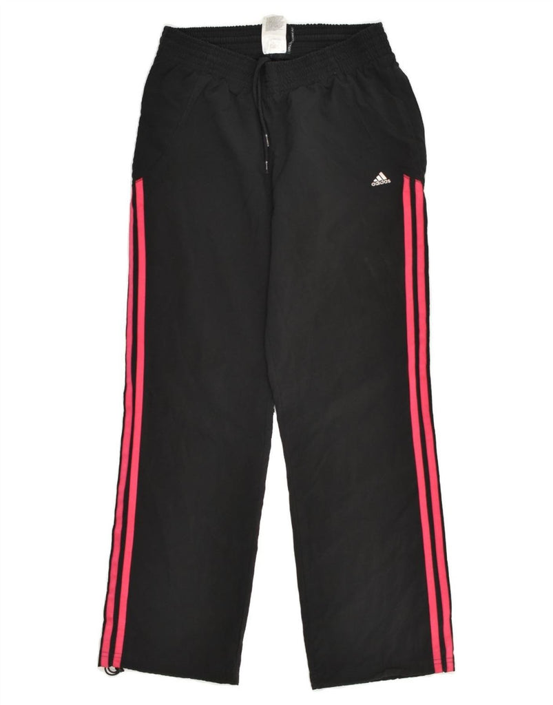 ADIDAS Womens Tracksuit Trousers UK 12 Medium Black Polyester | Vintage Adidas | Thrift | Second-Hand Adidas | Used Clothing | Messina Hembry 