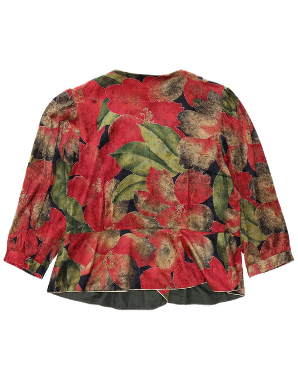 Vintage Womens 3/4 Sleeve Shirt Blouse IT 46 Large Multicoloured Floral