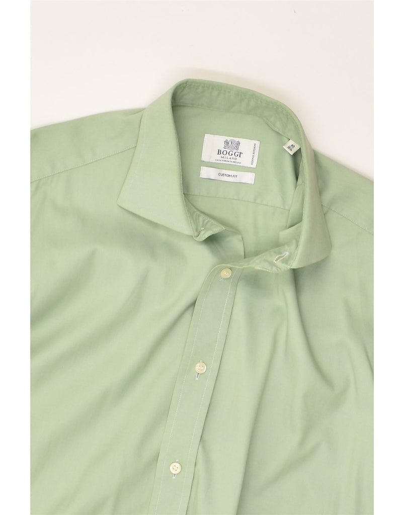 BOGGI MILANO Mens Milano Custom Fit Shirt Size 15 1/2 40 Medium Green | Vintage Boggi Milano | Thrift | Second-Hand Boggi Milano | Used Clothing | Messina Hembry 