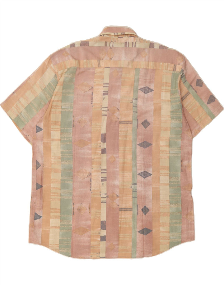 DINO ERRE Mens Short Sleeve Shirt XL Multicoloured Striped Vintage Dino Erre and Second-Hand Dino Erre from Messina Hembry 