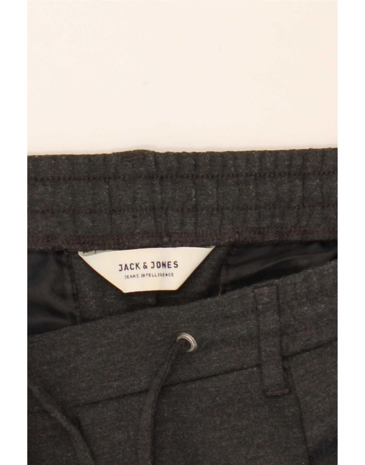Jack & Jones Mens Cropped Trousers W31 L24 Grey Polyester