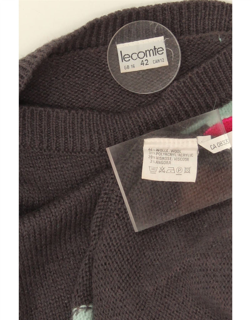 LE COMTE Womens Oversized Boat Neck Jumper Sweater UK 16 Large  Grey Vintage Le Comte and Second-Hand Le Comte from Messina Hembry 