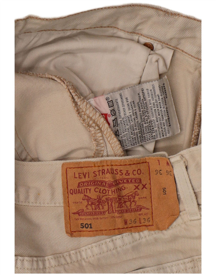 LEVI'S Mens 501 Straight Jeans W36 L31  Beige Cotton