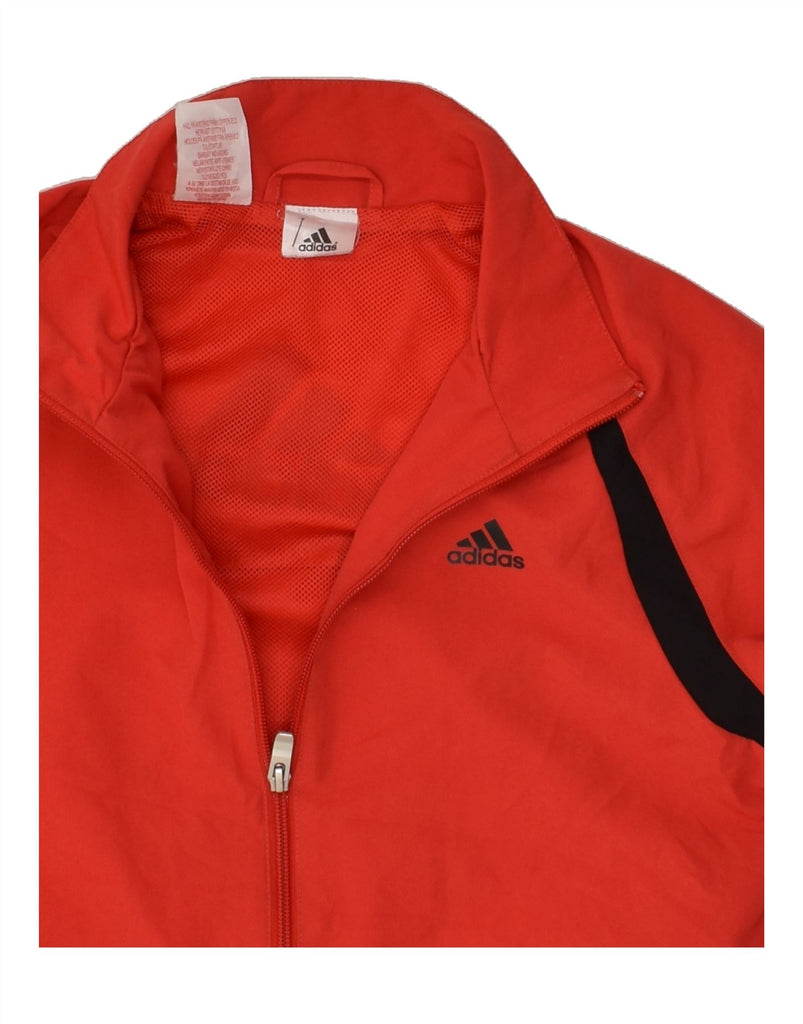 ADIDAS Girls Graphic Tracksuit Top Jacket 13-14 Years Red Polyester | Vintage Adidas | Thrift | Second-Hand Adidas | Used Clothing | Messina Hembry 