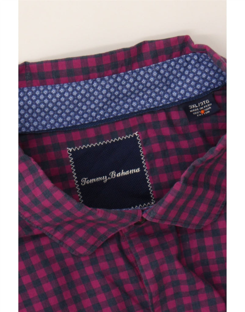 TOMMY BAHAMA Mens Shirt 3XL Purple Gingham Cotton Vintage Tommy Bahama and Second-Hand Tommy Bahama from Messina Hembry 