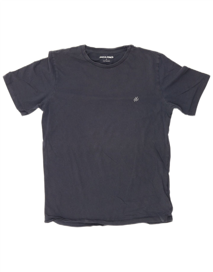 Jack & Jones Mens T-Shirt Top Small Navy Blue Cotton
