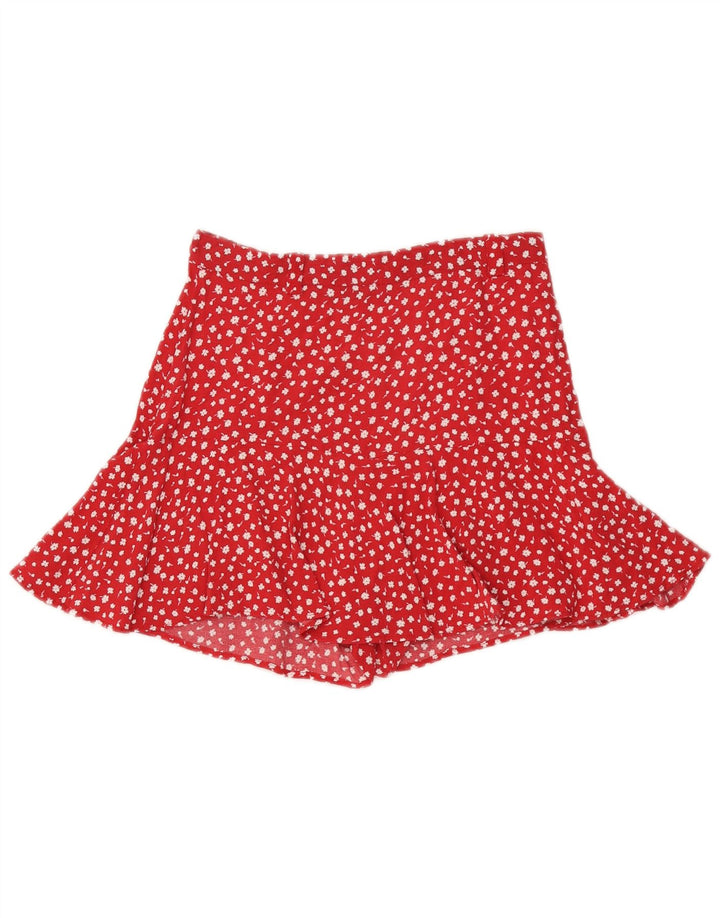 Zara Womens High Rise Hot Pants Small W26 Red Floral