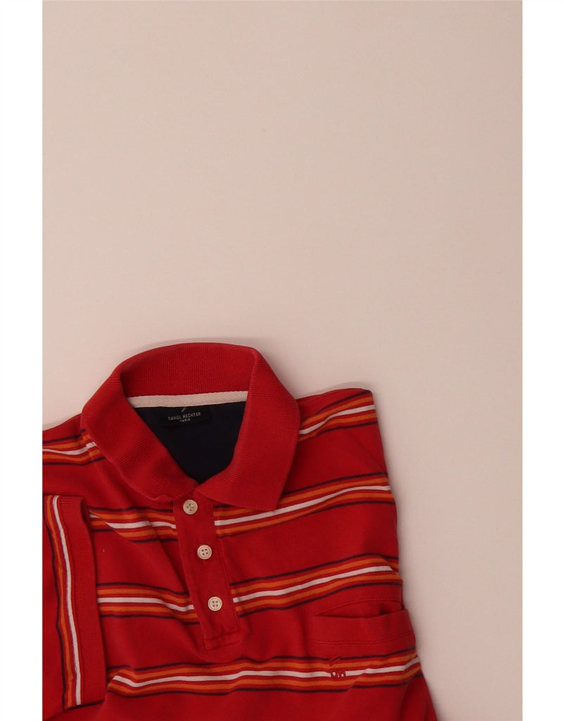 DANIEL HECHTER Mens Texas Polo Shirt Large Red Striped Vintage Daniel Hechter and Second-Hand Daniel Hechter from Messina Hembry 