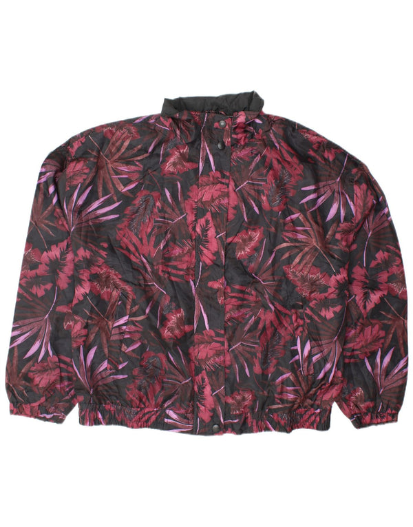 R&R Womens Oversized Bomber Jacket UK 14/16 Large Multicoloured Floral