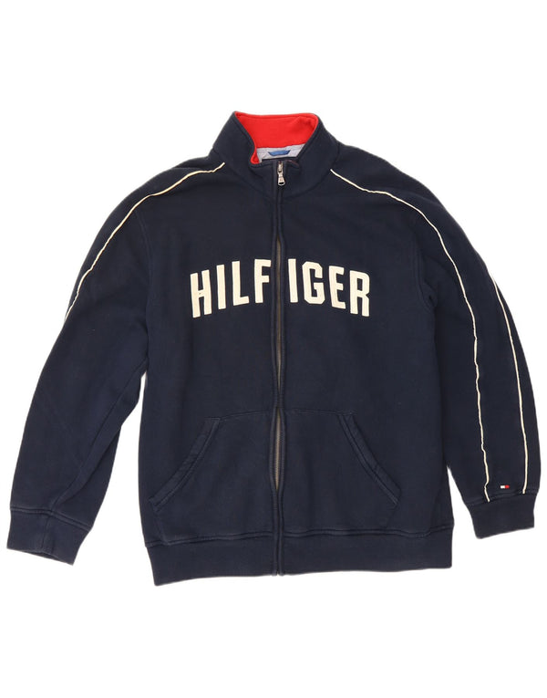 Tommy Hilfiger Mens Graphic Tracksuit Top Jacket XL Navy Blue Cotton