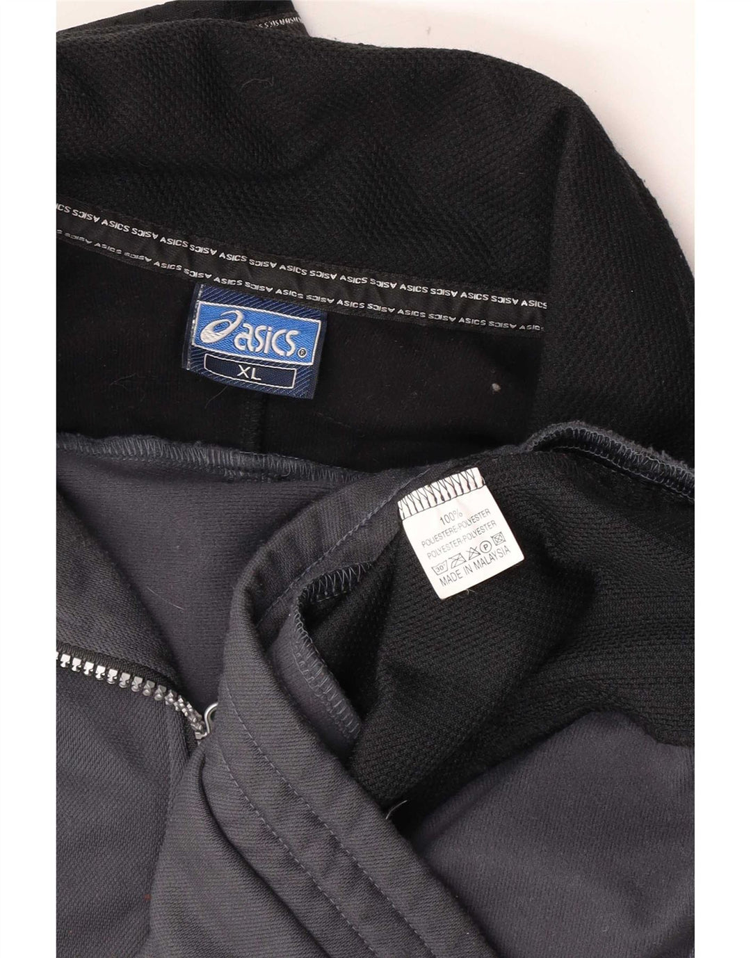 Asics Mens Tracksuit Top Jacket XL Grey Colourblock Polyester Sports