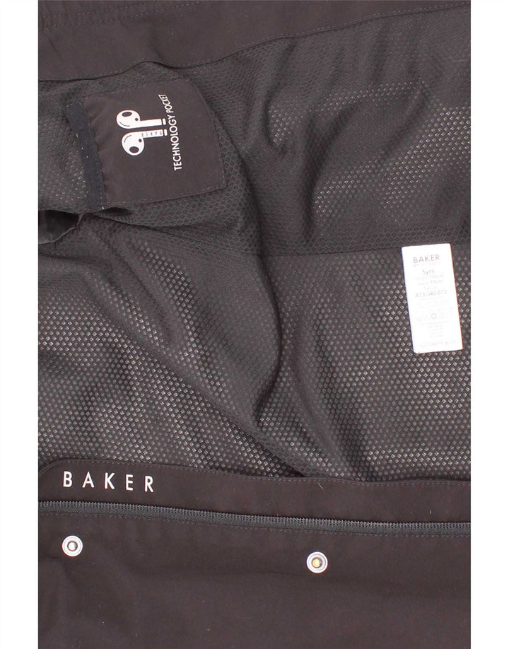 Ted Baker Boys Graphic Hooded Rain Jacket 4-5 Years Black Polyester