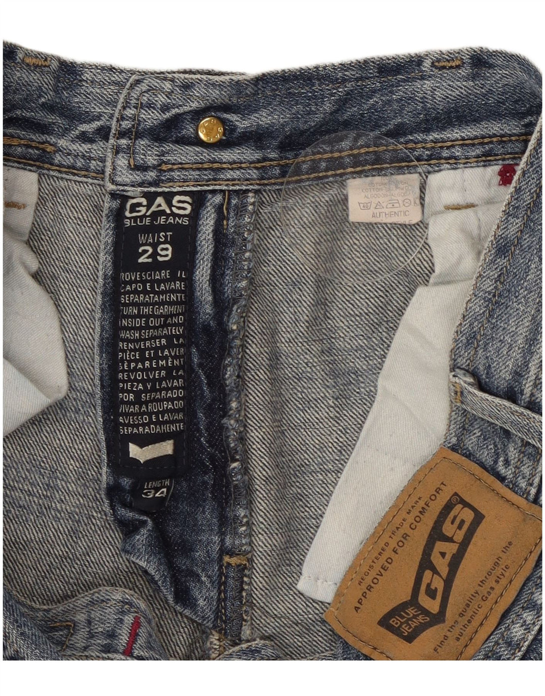 Gas Womens Bootcut Jeans W29 L34 Blue Cotton