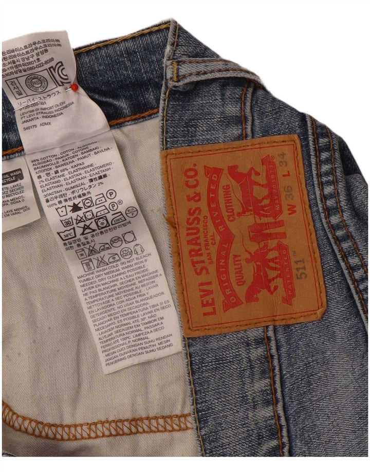 Levi's Mens 511 Slim Jeans W36 L34 Blue Cotton