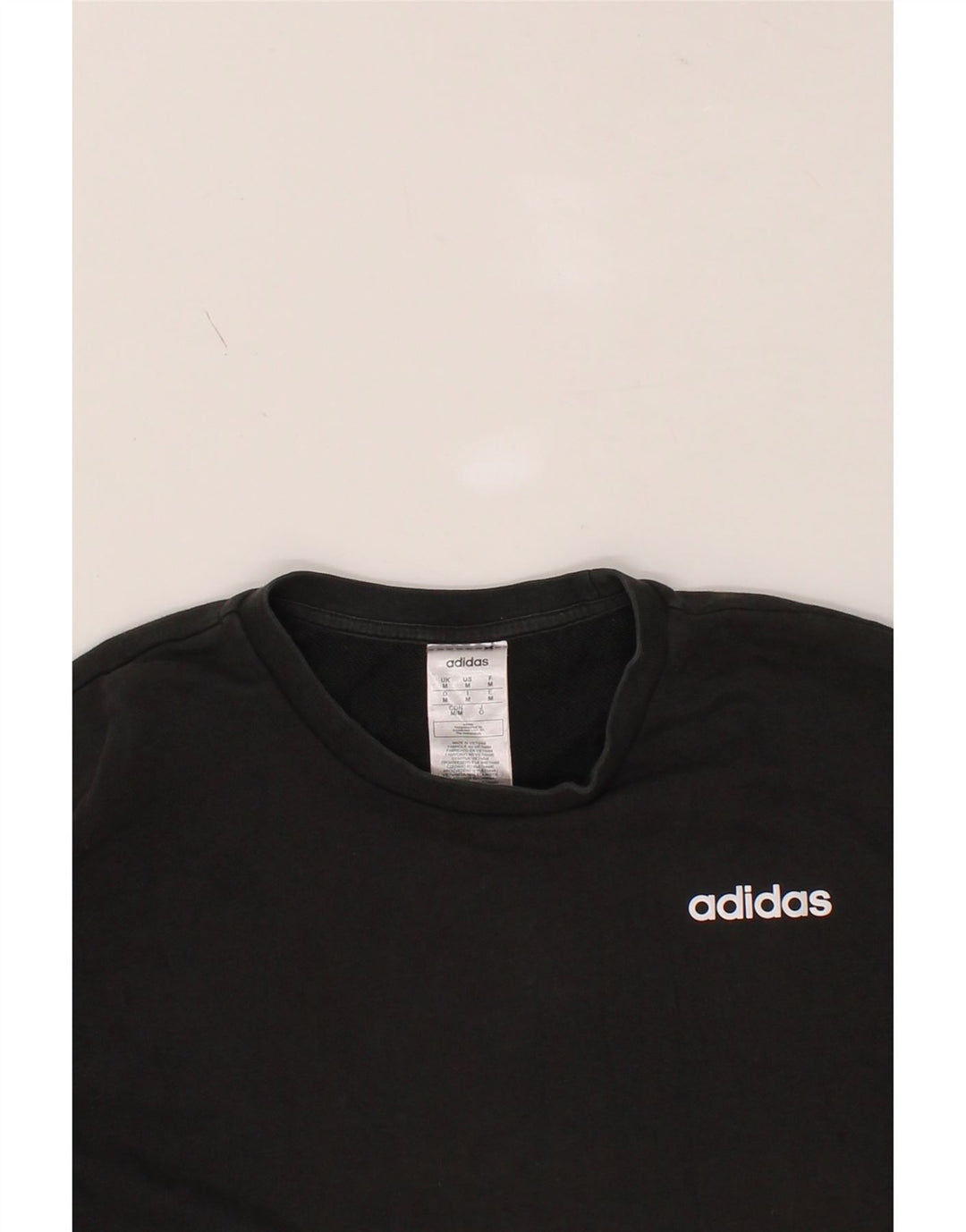 ADIDAS Mens Sweatshirt Jumper Medium Black Cotton Vintage Adidas and Second-Hand Adidas from Messina Hembry 