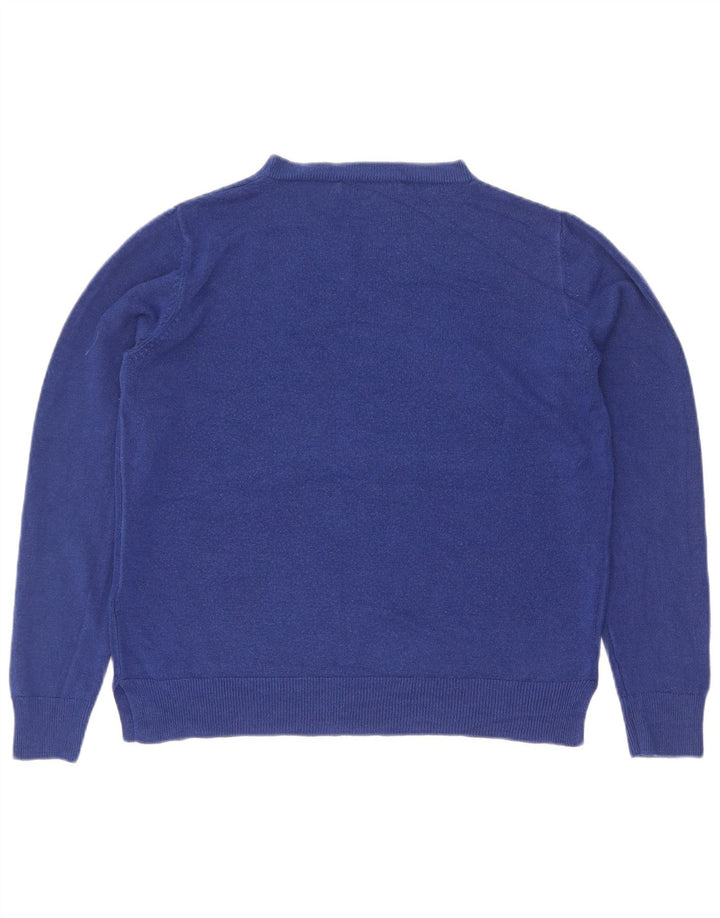 Marks & Spencer Womens Crew Neck Jumper Sweater UK 14 Medium Blue Acrylic