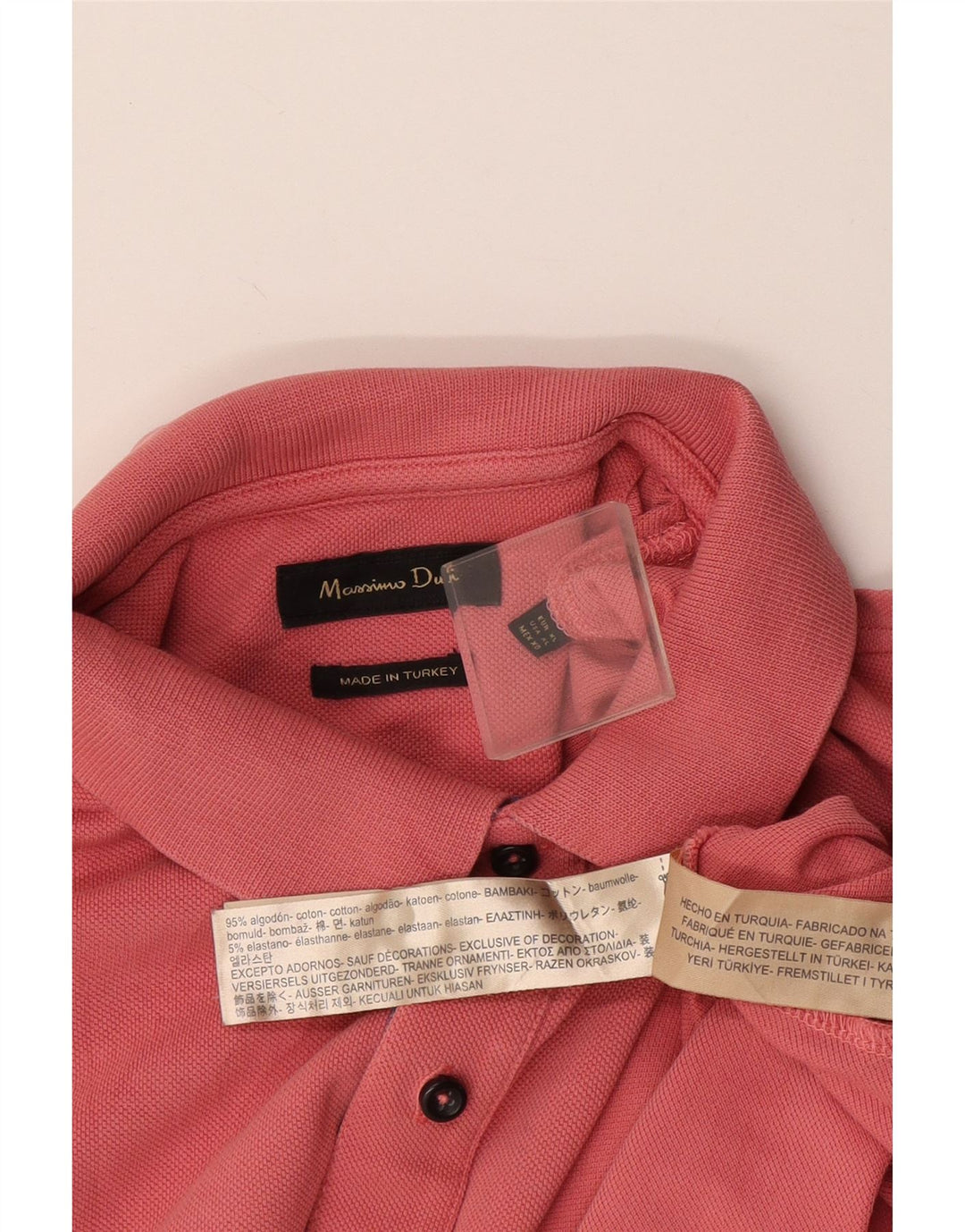 Massimo Dutti Mens Polo Shirt XL Pink Cotton