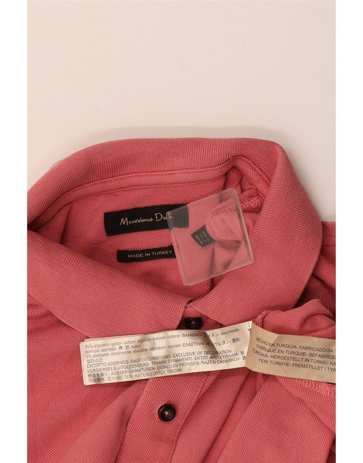 Massimo Dutti Mens Polo Shirt XL Pink Cotton