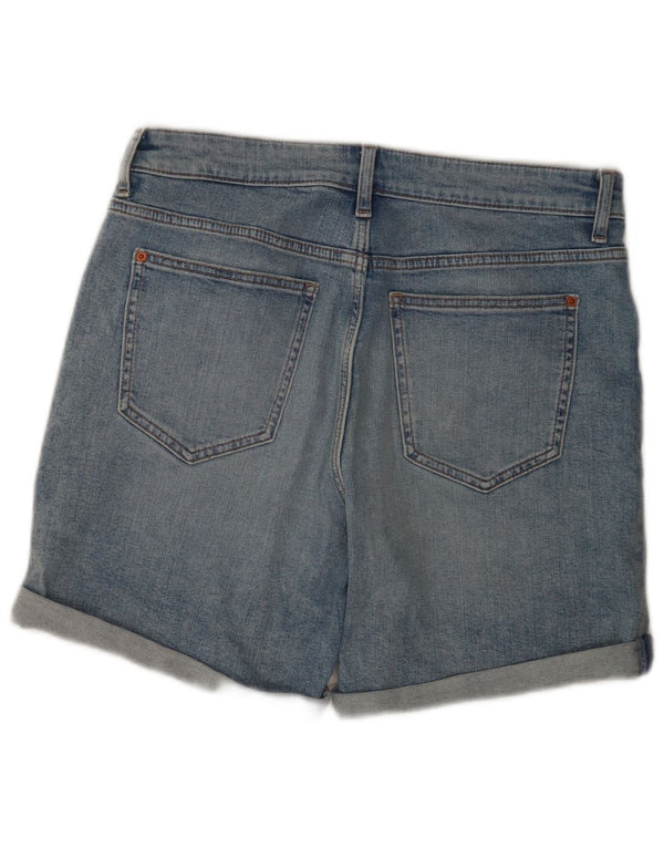 Marks & Spencer Womens Boyfriend Denim Shorts UK 12 Medium W30 Blue Cotton
