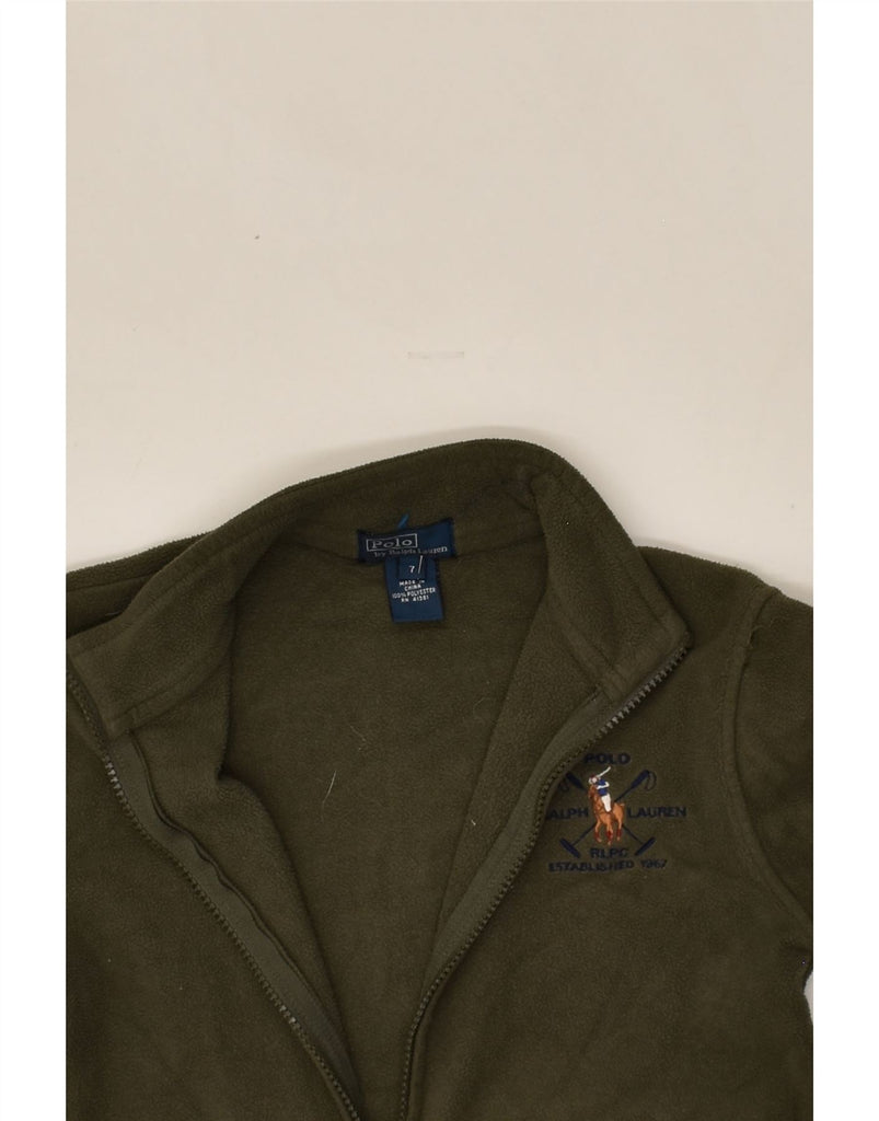 POLO RALPH LAUREN Boys Fleece Jacket 6-7 Years Khaki Polyester | Vintage Polo Ralph Lauren | Thrift | Second-Hand Polo Ralph Lauren | Used Clothing | Messina Hembry 