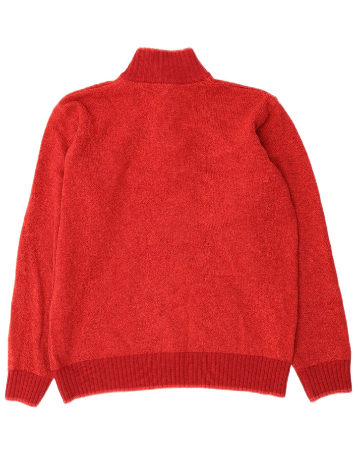 Brooksfield Mens Button Neck Jumper Sweater IT 48 Medium Red Wool