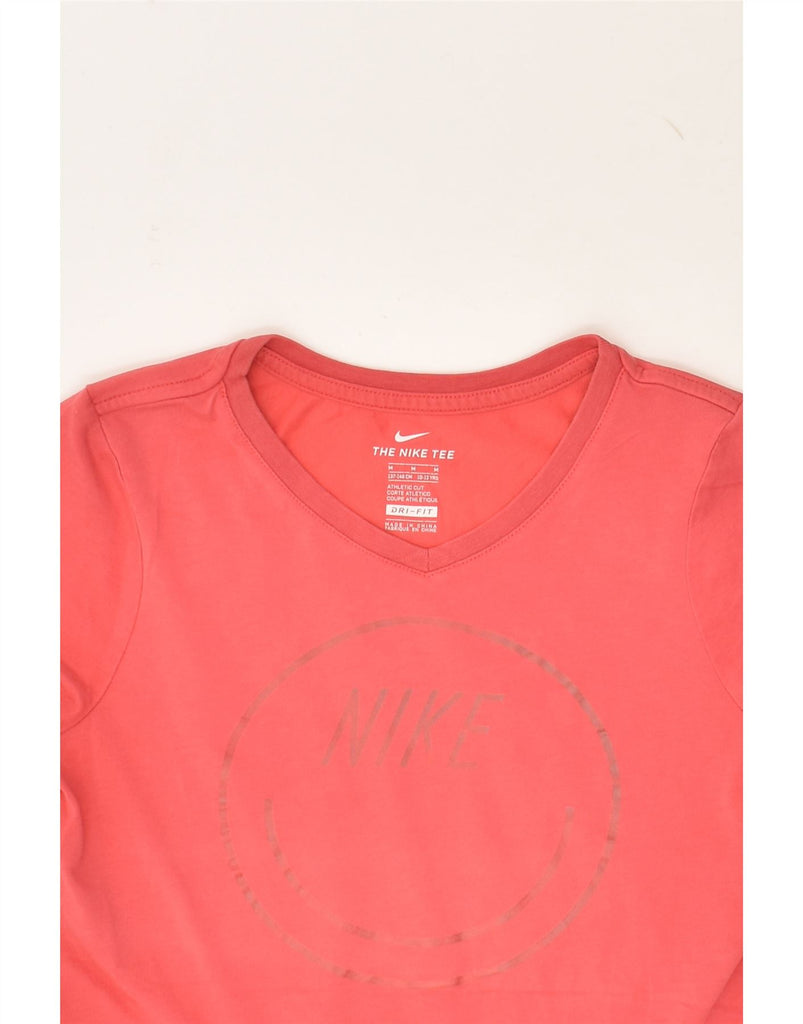 NIKE Girls Dri Fit Graphic T-Shirt Top 10-11 Years Medium  Pink Cotton | Vintage Nike | Thrift | Second-Hand Nike | Used Clothing | Messina Hembry 