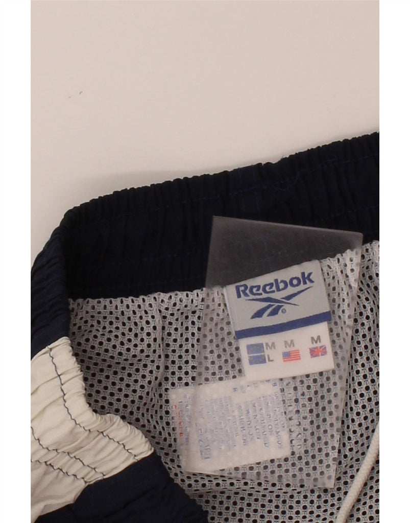 REEBOK Mens Swimming Shorts Medium  Navy Blue Colourblock Polyamide Vintage Reebok and Second-Hand Reebok from Messina Hembry 