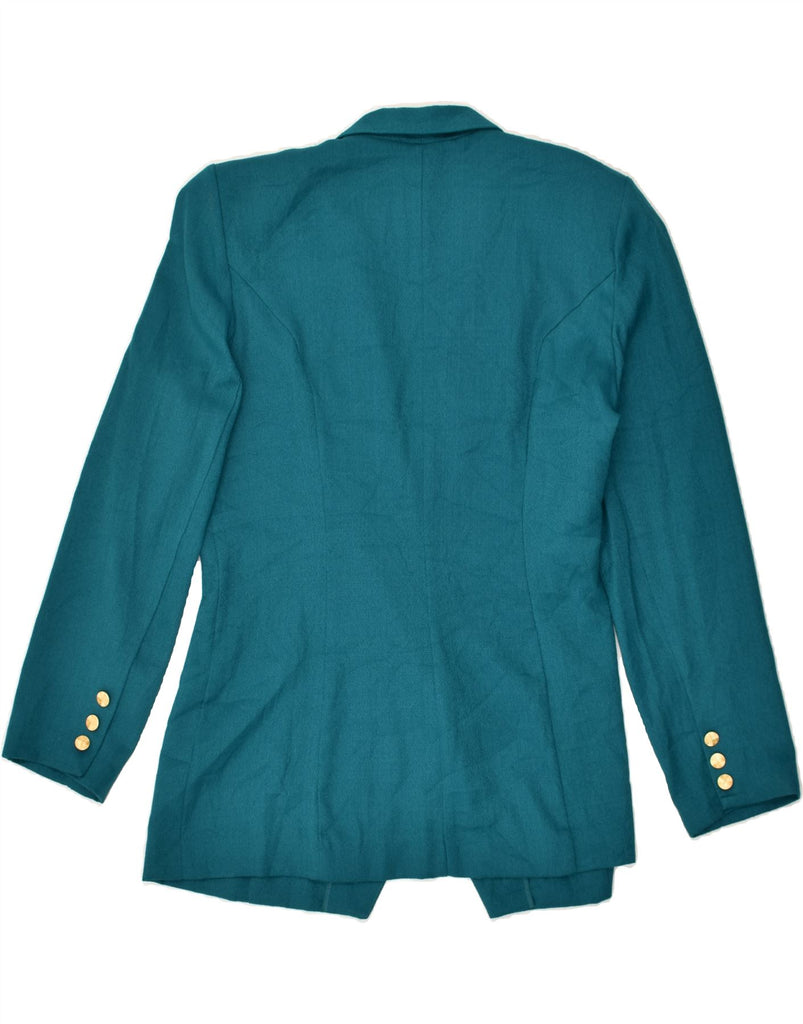 VINTAGE Womens Double Breasted Blazer Jacket US 14 XL Turquoise Polyester | Vintage Vintage | Thrift | Second-Hand Vintage | Used Clothing | Messina Hembry 