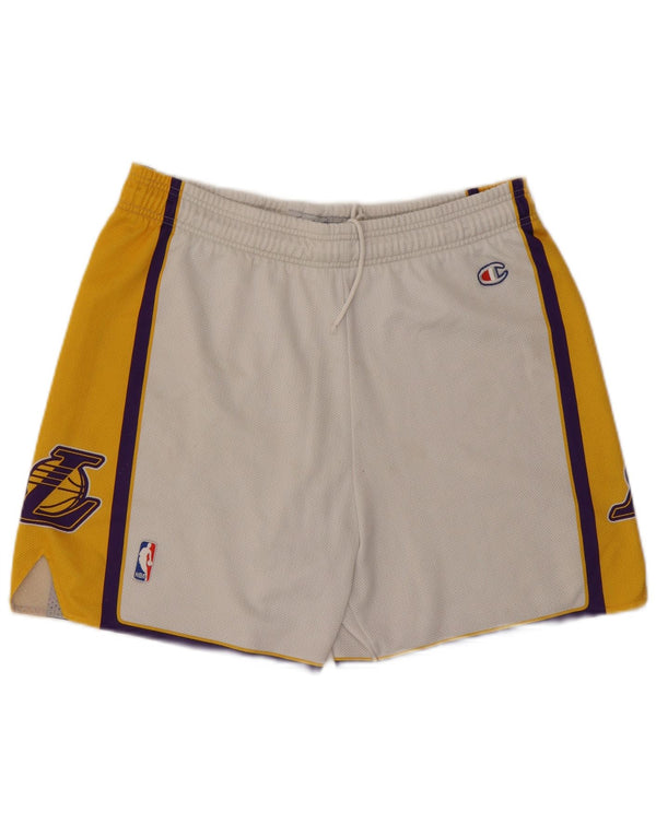 Champion Mens Los Angeles Lakers Sport Shorts Large White Colourblock