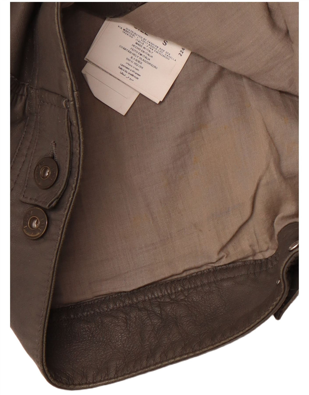 REPLAY Womens Leather Jacket UK 10 Small Grey Leather