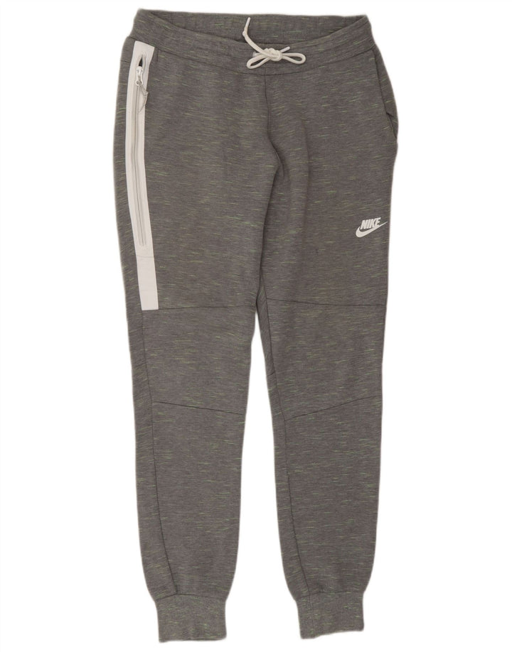 NIKE Mens Tracksuit Trousers Joggers Small  Grey Flecked Cotton