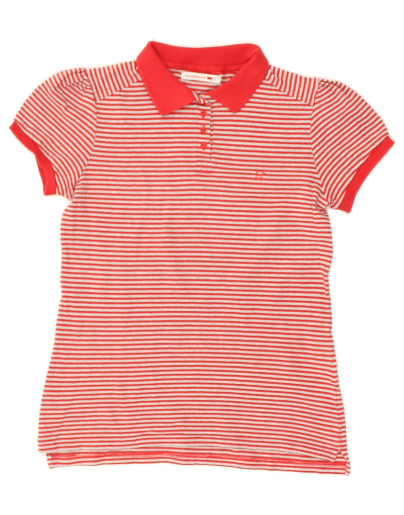 LEVI'S Womens Polo Shirt UK 12 Medium Red Striped Cotton | Vintage Levi's | Thrift | Second-Hand Levi's | Used Clothing | Messina Hembry 