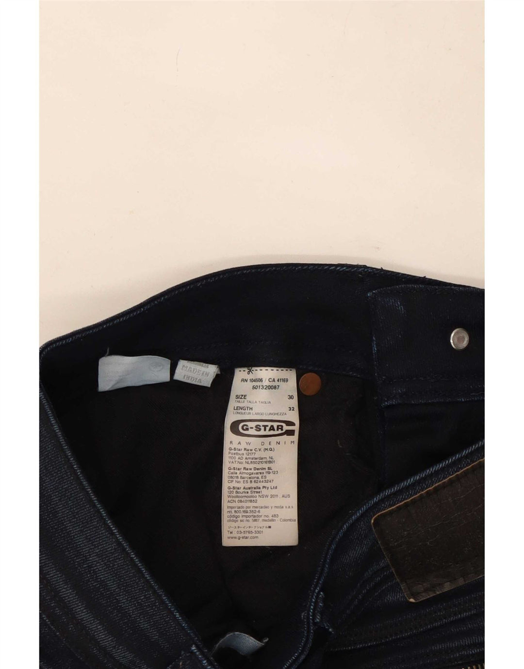 G-Star Womens Straight Jeans W30 L32 Navy Blue Cotton