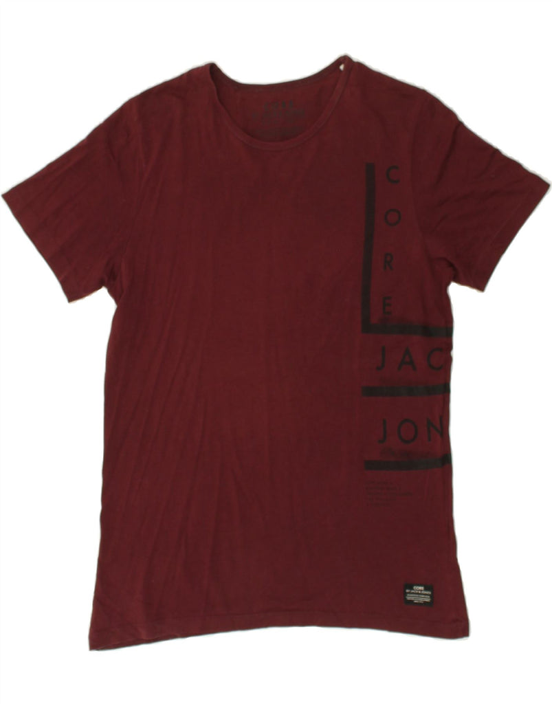 JACK & JONES Mens Graphic T-Shirt Top Medium Maroon | Vintage Jack & Jones | Thrift | Second-Hand Jack & Jones | Used Clothing | Messina Hembry 