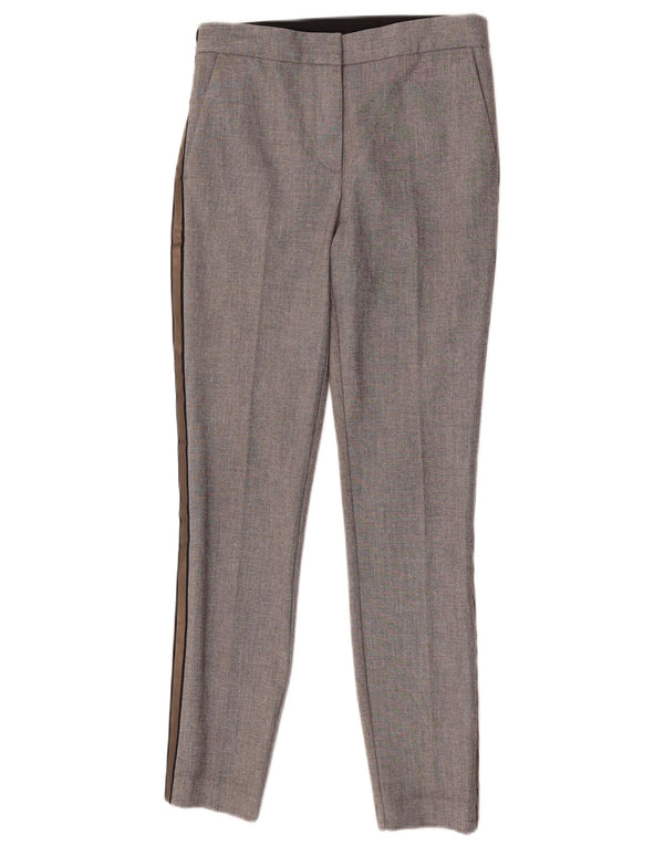 Zara Womens Skinny Chino Trousers XS W24 L27 Grey Colourblock