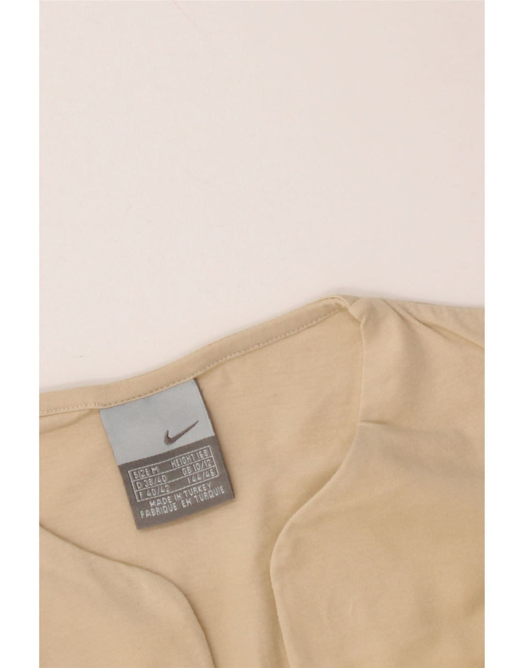 NIKE Womens Crop T-Shirt Top UK 10/12 Medium Beige