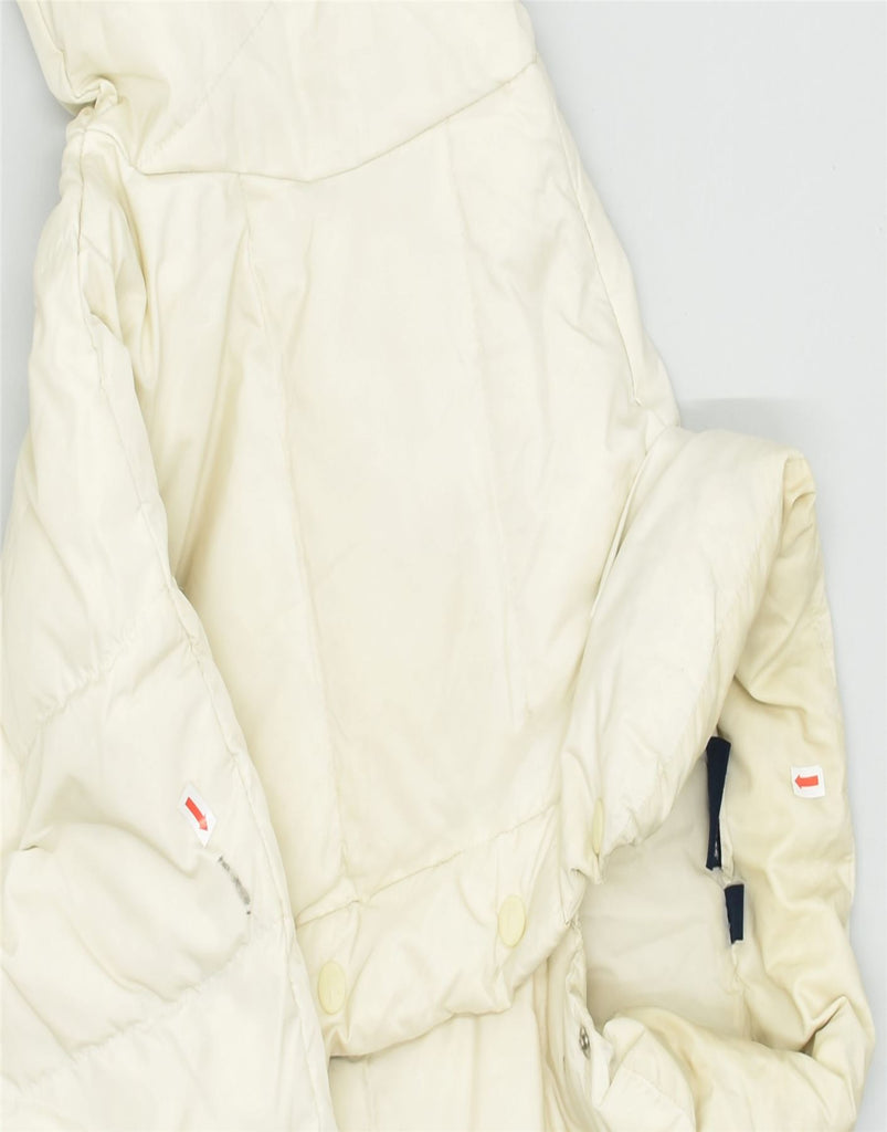 ELLESSE Womens Oversized Padded Jacket UK 14 Medium Off White Polyamide | Vintage | Thrift | Second-Hand | Used Clothing | Messina Hembry 