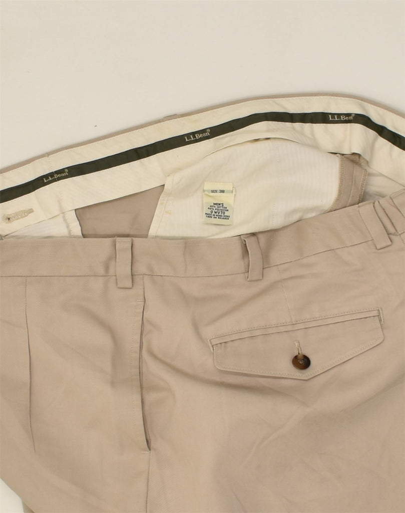 L.L.BEAN Mens Pegged Casual Trousers W38 L26 Beige Cotton | Vintage L.L.Bean | Thrift | Second-Hand L.L.Bean | Used Clothing | Messina Hembry 