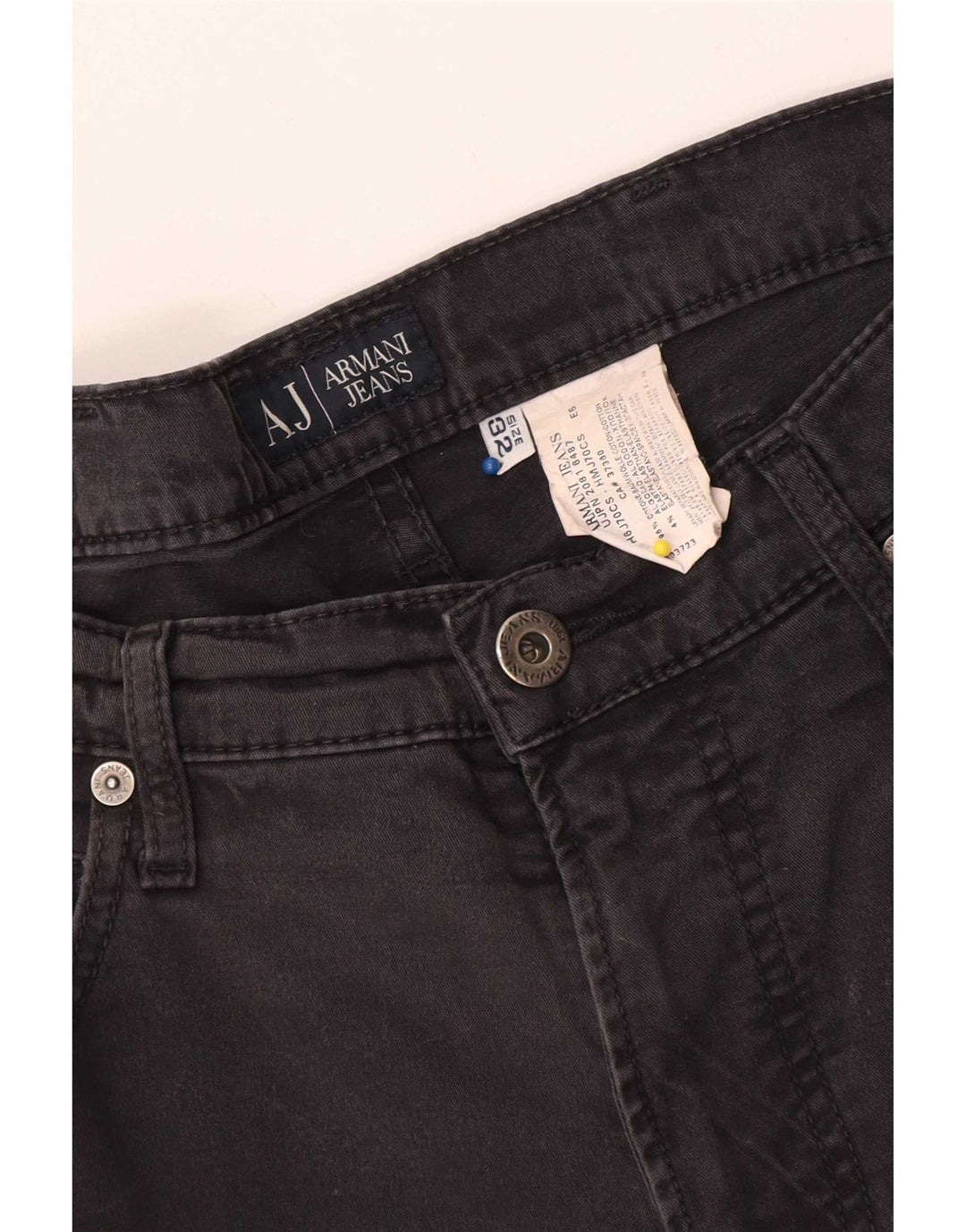 Armani Mens Straight Jeans W32 L31 Black Cotton